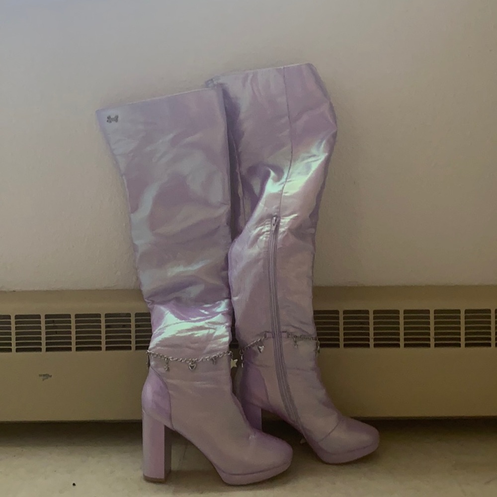 Lilac fairy star high boots